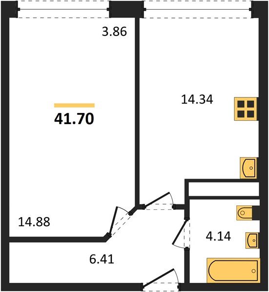 Фото №1: 1-комнатная квартира 41 м² - Краснодар, Черёмушки