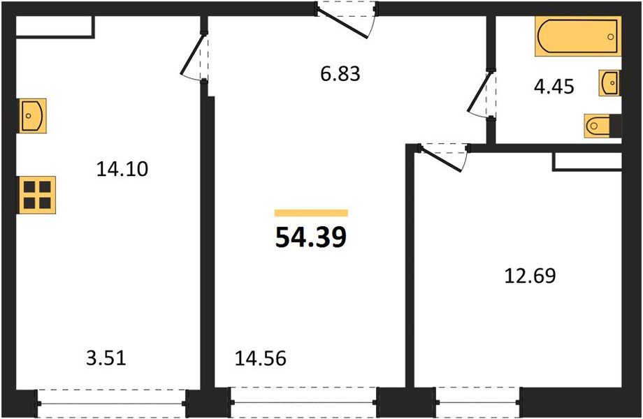 Фото №1: 2-комнатная квартира 54 м² - Краснодар, Черёмушки, мкр. Центральный внутригородской округ
