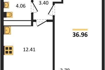Фото №1: 1-комнатная квартира 37 м² - Краснодар, мкр. Центральный внутригородской округ, 