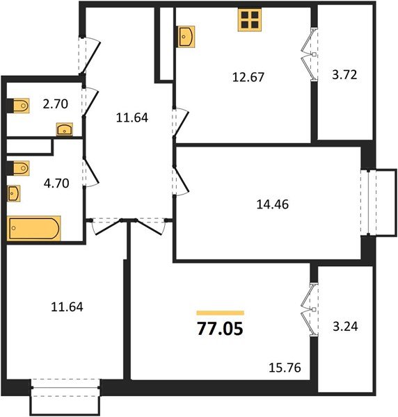 Фото №1: 3-комнатная квартира 76 м² - Тихорецк, 
