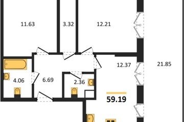 Фото №1: 2-комнатная квартира 59 м² - Тихорецк, 