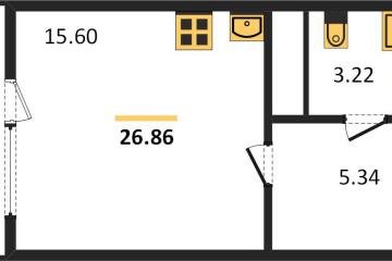 Фото №1: Студия 27 м² - Знаменский, мкр. Родные Просторы, ул. Природная, 10Бк20