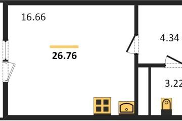 Фото №1: Студия 27 м² - Знаменский, мкр. Родные Просторы, ул. Природная, 10Бк20