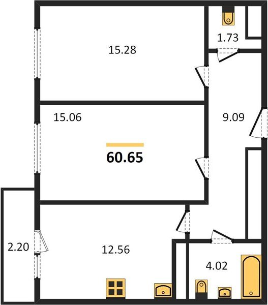Фото №1: 2-комнатная квартира 60 м², 2/18 эт. - Знаменский, Карасунский внутригородской округ, мкр. Родные Просторы, ул. Природная, 10Бк20