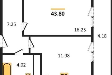 Фото №1: 1-комнатная квартира 43 м² - Знаменский, мкр. Родные Просторы, ул. Природная, 10Бк20