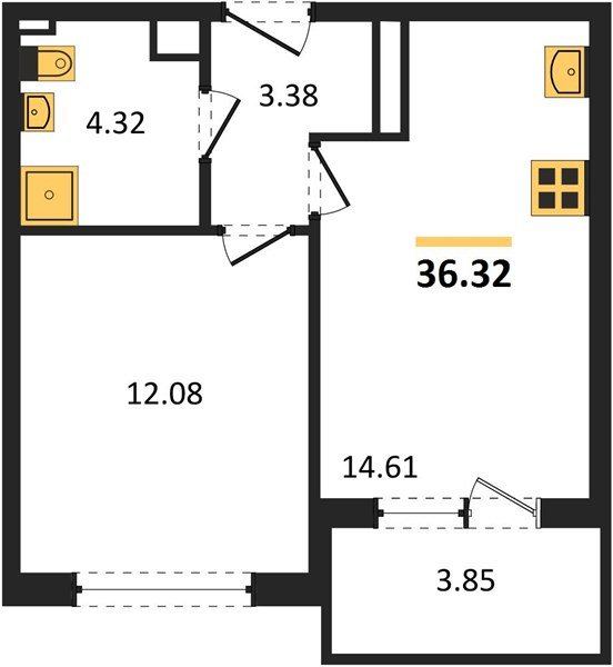 Фото №1: 1-комнатная квартира 35 м² - Краснодар, жилой комплекс Друзья, ул. имени Б.С. Кудухова, 1