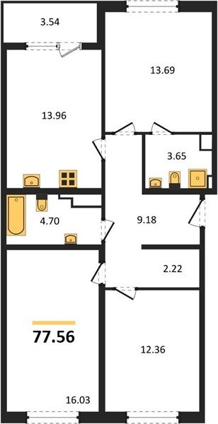 Фото №1: 3-комнатная квартира 77 м² - Краснодар, Прикубанский внутригородской округ, мкр. жилой комплекс Друзья