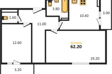 Фото №1: 2-комнатная квартира 62 м² - Краснодар, мкр. Прикубанский внутригородской округ, 