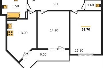 Фото №1: 2-комнатная квартира 62 м² - Краснодар, мкр. Прикубанский внутригородской округ, 