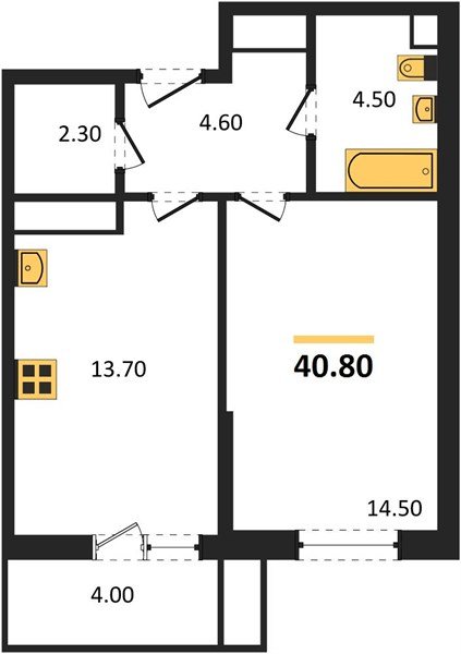 Фото №1: 1-комнатная квартира 40 м² - Новая Адыгея, 