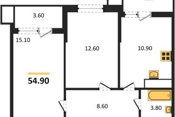 Фото №1: 2-комнатная квартира 54 м² - Новая Адыгея, 