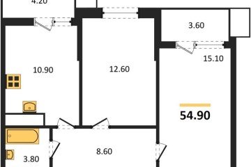 Фото №1: 2-комнатная квартира 54 м² - Новая Адыгея, 