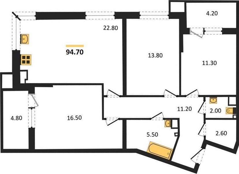 Фото №1: 3-комнатная квартира 95 м² - Краснодар, Прикубанский внутригородской округ, мкр. Парк Победы