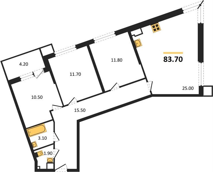 Фото №1: 3-комнатная квартира 83 м² - Краснодар, Прикубанский внутригородской округ, мкр. Парк Победы
