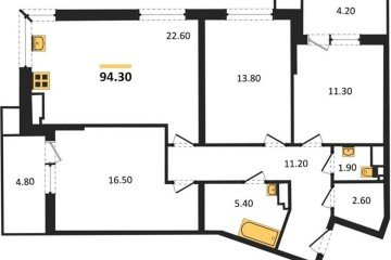 Фото №1: 3-комнатная квартира 94 м² - Краснодар, мкр. Парк Победы, 