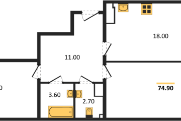 Фото №1: 2-комнатная квартира 74 м² - Краснодар, мкр. Парк Победы, 