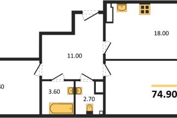 Фото №1: 2-комнатная квартира 75 м² - Краснодар, мкр. Парк Победы, 