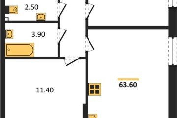 Фото №1: 2-комнатная квартира 63 м² - Краснодар, мкр. Парк Победы, 
