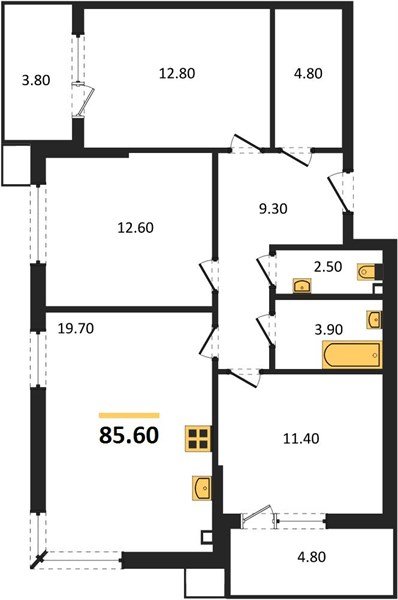 Фото №1: 3-комнатная квартира 86 м² - Краснодар, Прикубанский внутригородской округ, мкр. Парк Победы