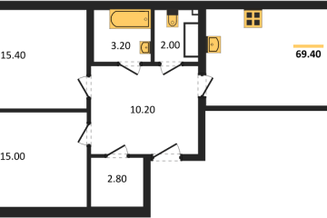 Фото №1: 2-комнатная квартира 69 м² - Краснодар, мкр. Парк Победы, 