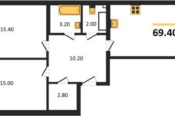 Фото №1: 2-комнатная квартира 69 м² - Краснодар, мкр. Парк Победы, 