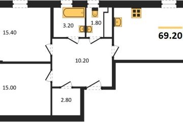Фото №1: 2-комнатная квартира 69 м² - Краснодар, мкр. Парк Победы, 