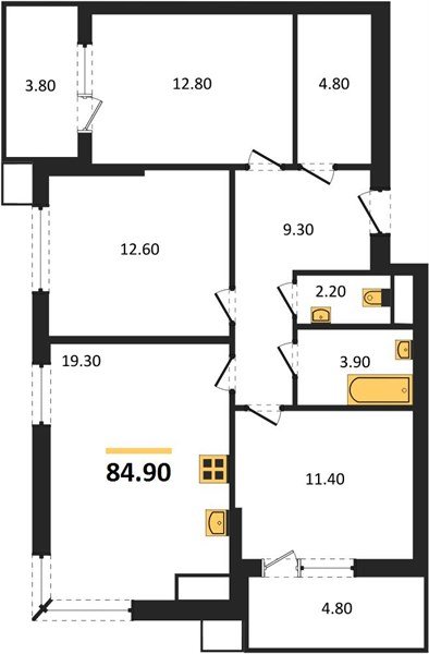 Фото №1: 3-комнатная квартира 84 м² - Краснодар, Прикубанский внутригородской округ, мкр. Парк Победы