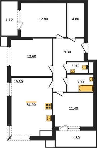 Фото №1: 3-комнатная квартира 84 м² - Краснодар, Парк Победы, 