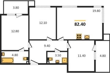 Фото №1: 3-комнатная квартира 83 м² - Краснодар, мкр. Парк Победы, 