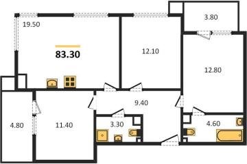 Фото №1: 3-комнатная квартира 83 м² - Краснодар, мкр. Парк Победы, 