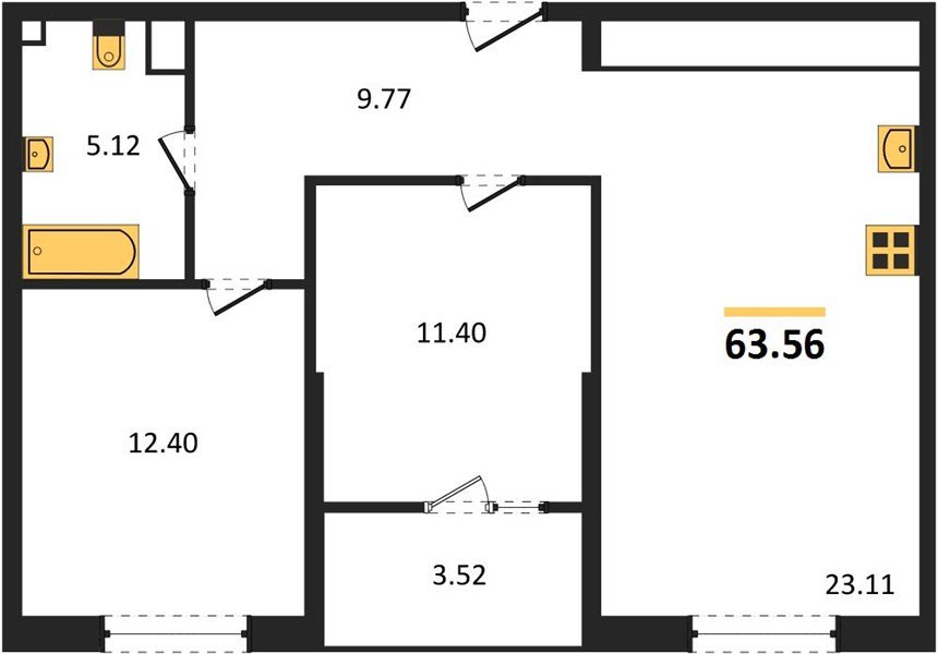 Фото №1: 2-комнатная квартира 63 м² - Краснодар, Карасунский внутригородской округ, Хлопчато-бумажный Комбинат, мкр. жилой квартал Патрики
