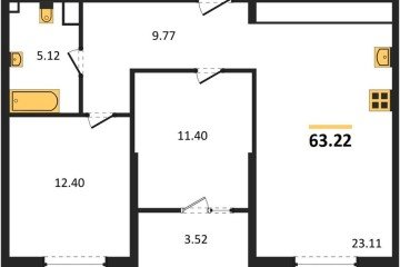 Фото №1: 2-комнатная квартира 63 м² - Краснодар, мкр. жилой квартал Патрики, 
