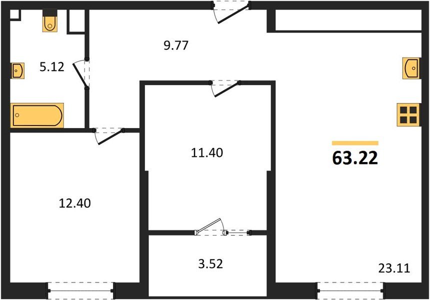 Фото №1: 2-комнатная квартира 63 м² - Краснодар, Карасунский внутригородской округ, Хлопчато-бумажный Комбинат, мкр. жилой квартал Патрики