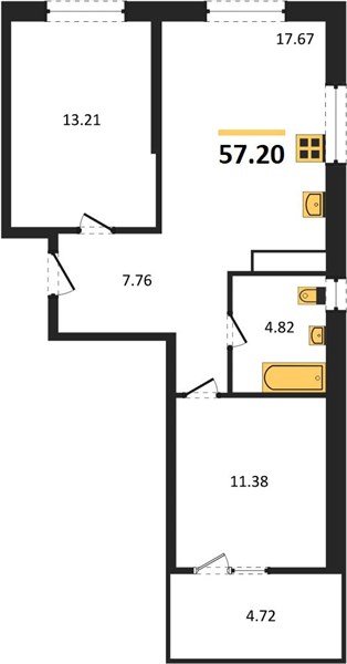 Фото №1: 2-комнатная квартира 56 м² - Краснодар, Карасунский внутригородской округ, Хлопчато-бумажный Комбинат, мкр. жилой квартал Патрики