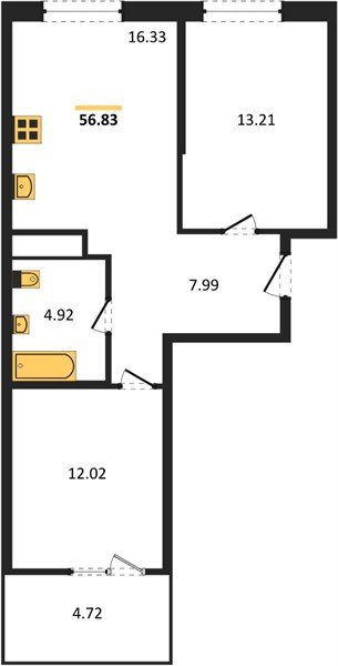 Фото №1: 2-комнатная квартира 56 м² - Краснодар, Карасунский внутригородской округ, Хлопчато-бумажный Комбинат, мкр. жилой квартал Патрики