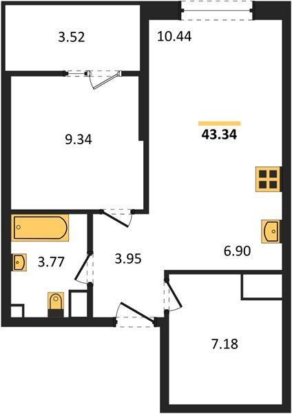 Фото №1: 1-комнатная квартира 42 м² - Краснодар, Карасунский внутригородской округ, Хлопчато-бумажный Комбинат, мкр. жилой квартал Патрики