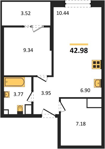Фото №1: 1-комнатная квартира 42 м² - Краснодар, Карасунский внутригородской округ, Хлопчато-бумажный Комбинат, мкр. жилой квартал Патрики