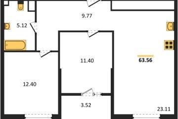 Фото №1: 2-комнатная квартира 63 м² - Краснодар, мкр. жилой квартал Патрики, 
