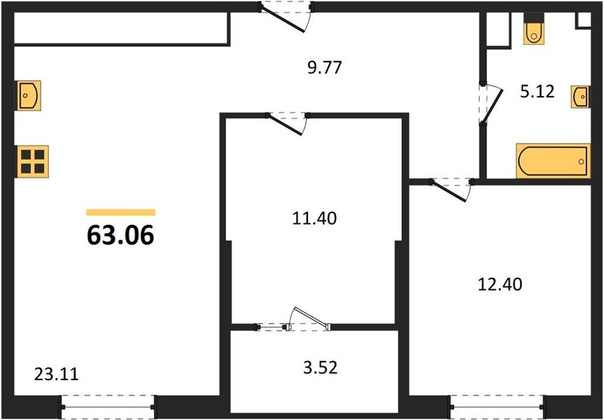 Фото №1: 2-комнатная квартира 63 м² - Краснодар, Карасунский внутригородской округ, Хлопчато-бумажный Комбинат, мкр. жилой квартал Патрики