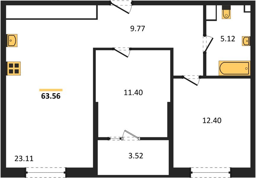 Фото №1: 2-комнатная квартира 63 м² - Краснодар, Карасунский внутригородской округ, Хлопчато-бумажный Комбинат, мкр. жилой квартал Патрики