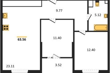 Фото №1: 2-комнатная квартира 63 м² - Краснодар, мкр. жилой квартал Патрики, 