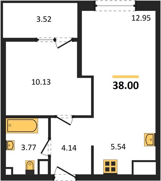 Фото №1: 1-комнатная квартира 38 м² - Краснодар, Карасунский внутригородской округ, Хлопчато-бумажный Комбинат, мкр. жилой квартал Патрики