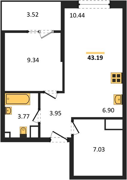 Фото №1: 1-комнатная квартира 43 м² - Краснодар, Карасунский внутригородской округ, Хлопчато-бумажный Комбинат, мкр. жилой квартал Патрики