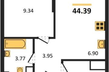 Фото №1: 1-комнатная квартира 44 м² - Краснодар, мкр. жилой квартал Патрики,