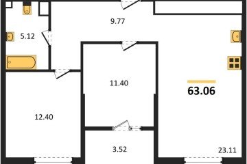Фото №1: 2-комнатная квартира 63 м² - Краснодар, мкр. жилой квартал Патрики, 