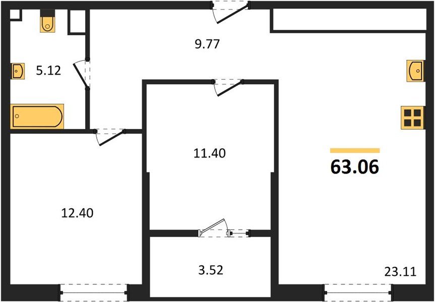 Фото №1: 2-комнатная квартира 63 м² - Краснодар, Карасунский внутригородской округ, Хлопчато-бумажный Комбинат, мкр. жилой квартал Патрики