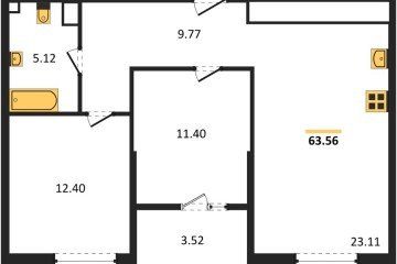 Фото №1: 2-комнатная квартира 63 м² - Краснодар, мкр. жилой квартал Патрики, 