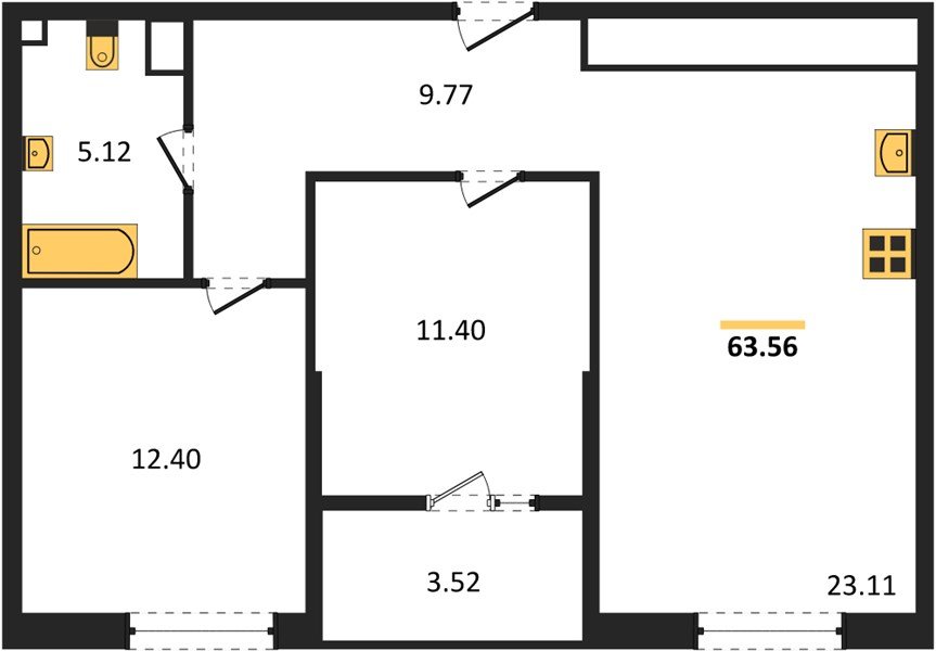 Фото №1: 2-комнатная квартира 63 м² - Краснодар, Карасунский внутригородской округ, Хлопчато-бумажный Комбинат, мкр. жилой квартал Патрики