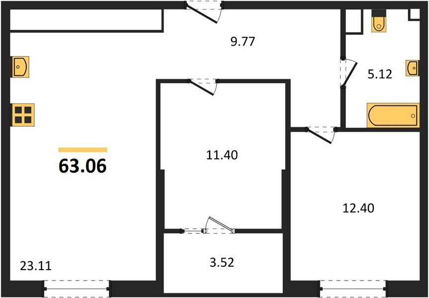 Фото №1: 2-комнатная квартира 63 м² - Краснодар, Карасунский внутригородской округ, Хлопчато-бумажный Комбинат, мкр. жилой квартал Патрики