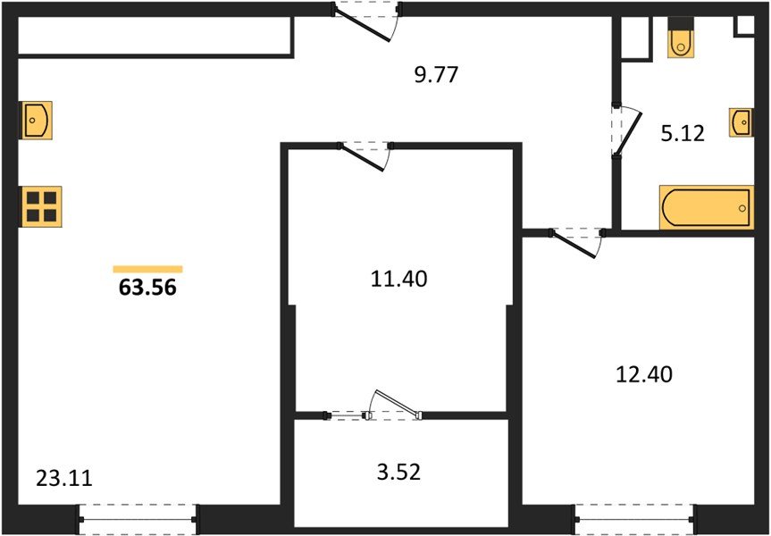 Фото №1: 2-комнатная квартира 63 м² - Краснодар, жилой квартал Патрики